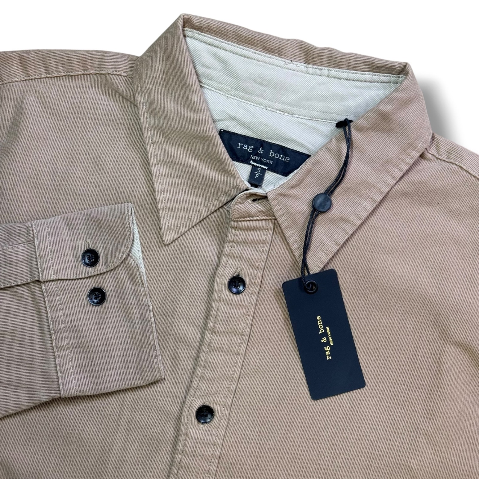 Rag & Bone Mens Finch Cotton Corduroy Button Down Shirt Small Desert - Nwt $298
